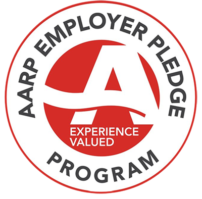 AARP employer pledge badge - New Perspective Careers Assisted Living Careers