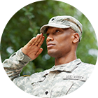 man in military uniform saluting - New Perspective Careers Assisted Living Careers